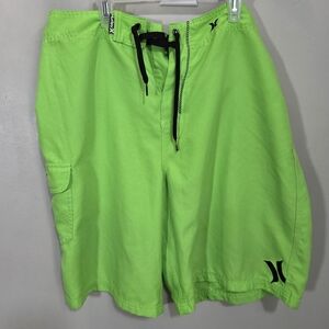 ⭐️Hurley Mens Bright Green Board Shorts Size 36